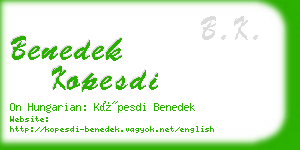 benedek kopesdi business card